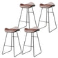Backless Metal Indoor Counter & Bar Stools Industrial Stools with Black Frame