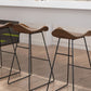 Backless Metal Indoor Counter & Bar Stools Industrial Stools with Black Frame