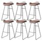 Backless Metal Indoor Counter & Bar Stools Industrial Stools with Black Frame