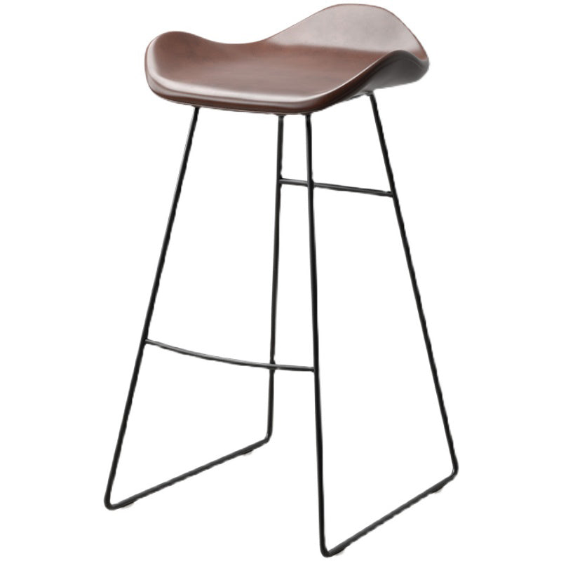 Backless Metal Indoor Counter & Bar Stools Industrial Stools with Black Frame