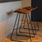 Backless Metal Indoor Counter & Bar Stools Industrial Stools with Black Frame