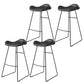 Backless Metal Indoor Counter & Bar Stools Industrial Stools with Black Frame