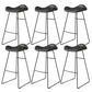Backless Metal Indoor Counter & Bar Stools Industrial Stools with Black Frame