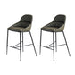 Matte Finish Faux Leather Stools Contemporary Indoor Bar Stools