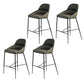 Matte Finish Faux Leather Stools Contemporary Indoor Bar Stools