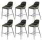 Matte Finish Faux Leather Stools Contemporary Indoor Bar Stools