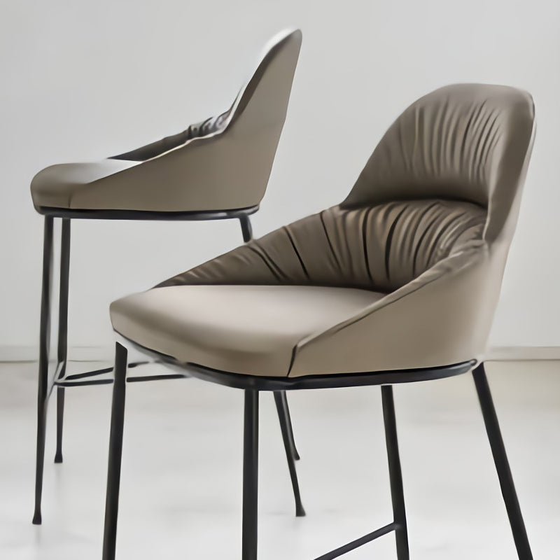 Matte Finish Faux Leather Stools Contemporary Indoor Bar Stools