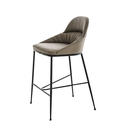 Matte Finish Faux Leather Stools Contemporary Indoor Bar Stools