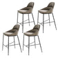 Matte Finish Faux Leather Stools Contemporary Indoor Bar Stools