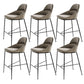 Matte Finish Faux Leather Stools Contemporary Indoor Bar Stools