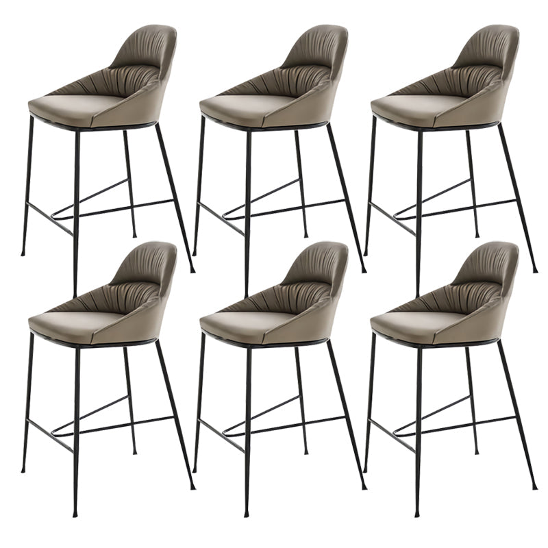 Matte Finish Faux Leather Stools Contemporary Indoor Bar Stools