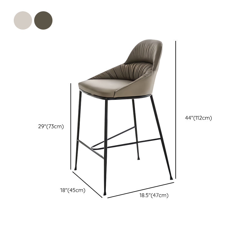 Matte Finish Faux Leather Stools Contemporary Indoor Bar Stools