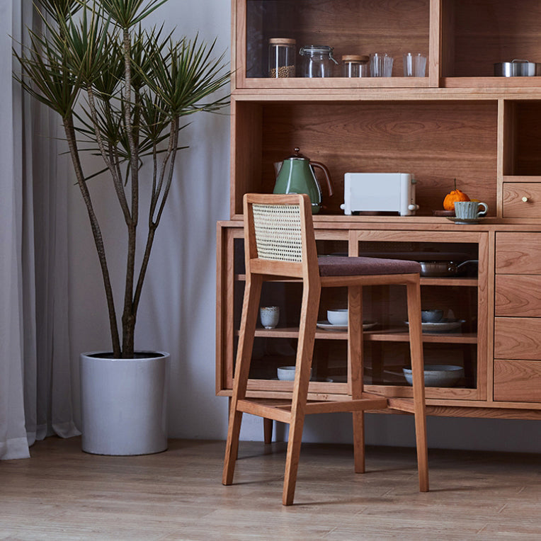 Brown Ash Wood Bar & Counter Stools Industrial Indoor Stools