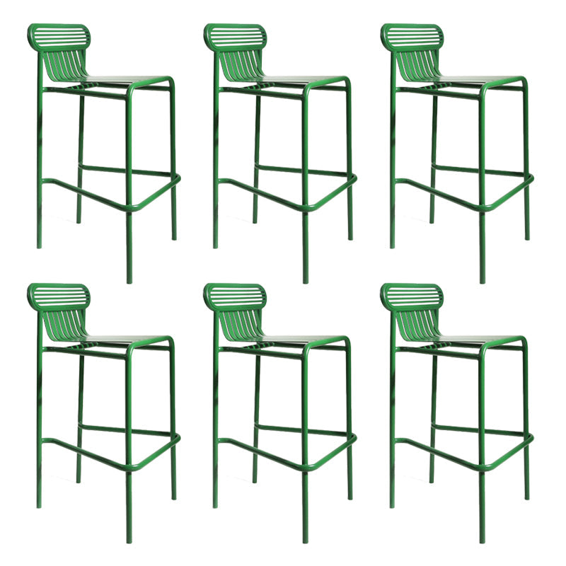 Metallic Finish Indoor Stools Industrial Style Metal Bar Stools Green 6 Piece Set Clearhalo 'Bar Furniture' 'Bar Stools' 'bar_stools' 'furn' 'furn_bar_stools' 'Furniture' 'Kitchen & Dining Furniture' 6747220
