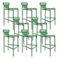 Metallic Finish Indoor Stools Industrial Style Metal Bar Stools Green 8 Piece Set Clearhalo 'Bar Furniture' 'Bar Stools' 'bar_stools' 'furn' 'furn_bar_stools' 'Furniture' 'Kitchen & Dining Furniture' 6747222