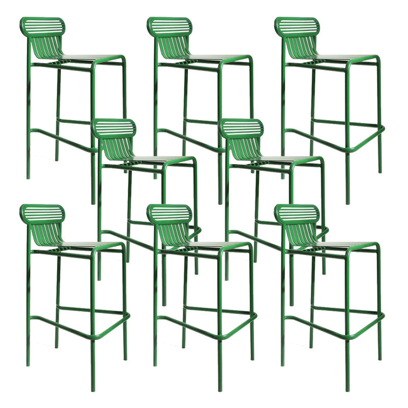 Metallic Finish Indoor Stools Industrial Style Metal Bar Stools Green 8 Piece Set Clearhalo 'Bar Furniture' 'Bar Stools' 'bar_stools' 'furn' 'furn_bar_stools' 'Furniture' 'Kitchen & Dining Furniture' 6747222