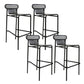 Metallic Finish Indoor Stools Industrial Style Metal Bar Stools Black 4 Piece Set Clearhalo 'Bar Furniture' 'Bar Stools' 'bar_stools' 'furn' 'furn_bar_stools' 'Furniture' 'Kitchen & Dining Furniture' 6747228