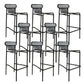 Metallic Finish Indoor Stools Industrial Style Metal Bar Stools Black 8 Piece Set Clearhalo 'Bar Furniture' 'Bar Stools' 'bar_stools' 'furn' 'furn_bar_stools' 'Furniture' 'Kitchen & Dining Furniture' 6747232