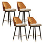 Glam Style Bar Stool Faux Leather Backrest Counter Stool for Bristol Orange 4 Piece Set Clearhalo 'Bar Furniture' 'Bar Stools' 'bar_stools' 'furn' 'furn_bar_stools' 'Furniture' 'Kitchen & Dining Furniture' 6747279