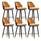 Glam Style Bar Stool Faux Leather Backrest Counter Stool for Bristol Orange 6 Piece Set Clearhalo 'Bar Furniture' 'Bar Stools' 'bar_stools' 'furn' 'furn_bar_stools' 'Furniture' 'Kitchen & Dining Furniture' 6747280
