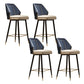 Glam Style Bar Stool Faux Leather Backrest Counter Stool for Bristol Blue 4 Piece Set Clearhalo 'Bar Furniture' 'Bar Stools' 'bar_stools' 'furn' 'furn_bar_stools' 'Furniture' 'Kitchen & Dining Furniture' 6747289