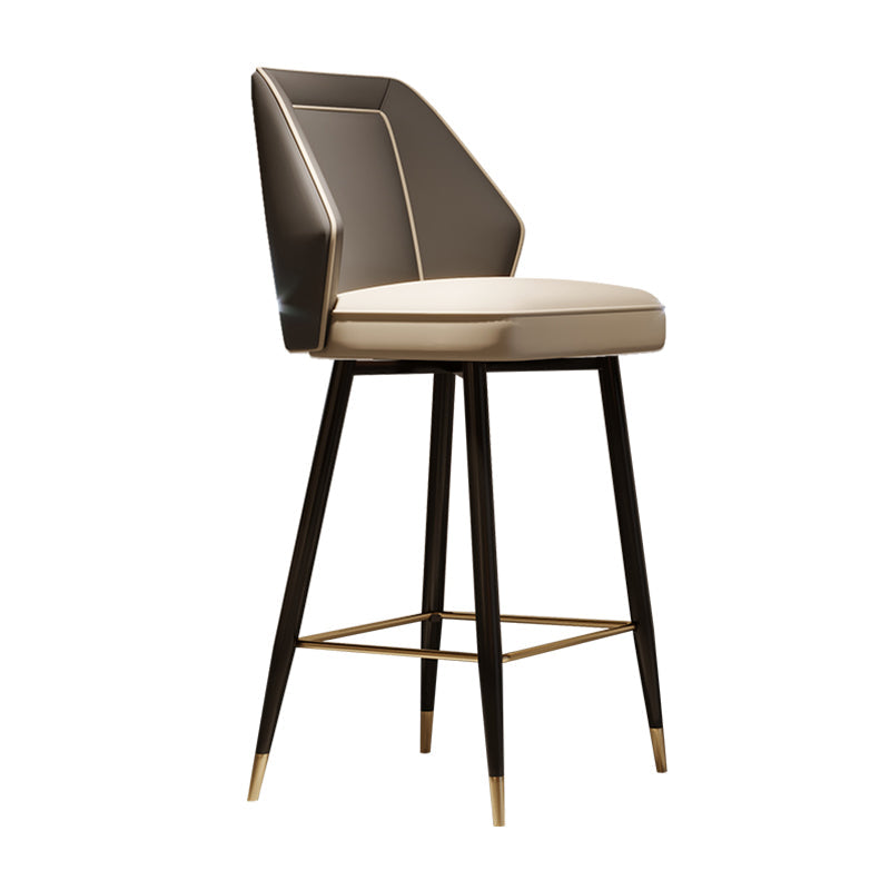 Glam Style Bar Stool Faux Leather Backrest Counter Stool for Bristol Gray 1 Piece Clearhalo 'Bar Furniture' 'Bar Stools' 'bar_stools' 'furn' 'furn_bar_stools' 'Furniture' 'Kitchen & Dining Furniture' 6747293