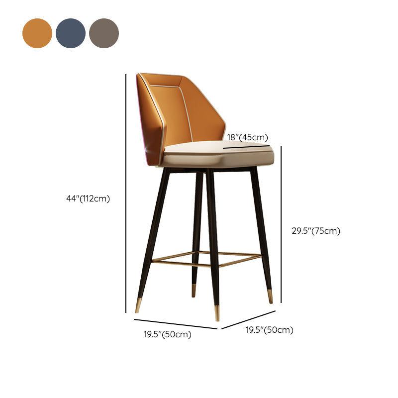 Glam Style Bar Stool Faux Leather Backrest Counter Stool for Bristol Clearhalo 'Bar Furniture' 'Bar Stools' 'bar_stools' 'furn' 'furn_bar_stools' 'Furniture' 'Kitchen & Dining Furniture' 6747300
