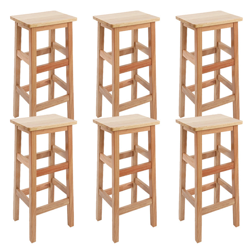 Taburete de barra de madera maciza taburete de mostrador sin respaldo para uso doméstico