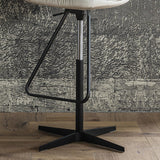 Industrial Adjustable Bar Stools Beige Faux Leather Stools for Home