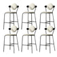 Tabourets de bar blanc rembourrés avec cadre noir tabouret intérieur contemporain