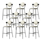 Tabourets de bar blanc rembourrés avec cadre noir tabouret intérieur contemporain