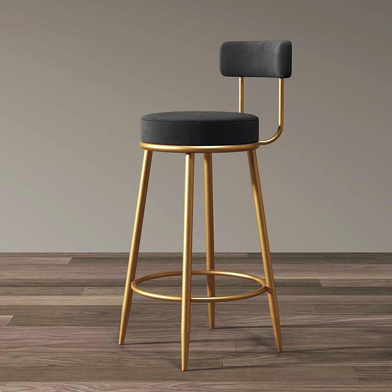 Industrial Velvet Counter & Bar Stools Matte Finish Indoor Stools Black 1 Piece Clearhalo 'Bar Furniture' 'Bar Stools' 'bar_stools' 'furn' 'furn_bar_stools' 'Furniture' 'Kitchen & Dining Furniture' 6747487