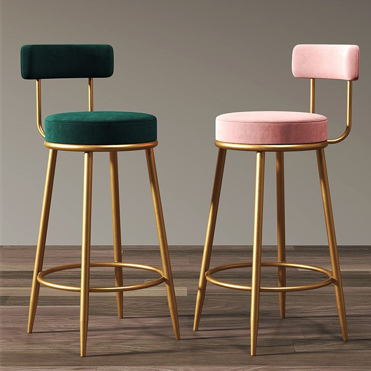 Industrial Velvet Counter & Bar Stools Matte Finish Indoor Stools Clearhalo 'Bar Furniture' 'Bar Stools' 'bar_stools' 'furn' 'furn_bar_stools' 'Furniture' 'Kitchen & Dining Furniture' 6747488
