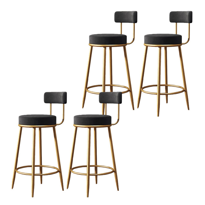 Industrial Velvet Counter & Bar Stools Matte Finish Indoor Stools Black 4 Piece Set Clearhalo 'Bar Furniture' 'Bar Stools' 'bar_stools' 'furn' 'furn_bar_stools' 'Furniture' 'Kitchen & Dining Furniture' 6747490