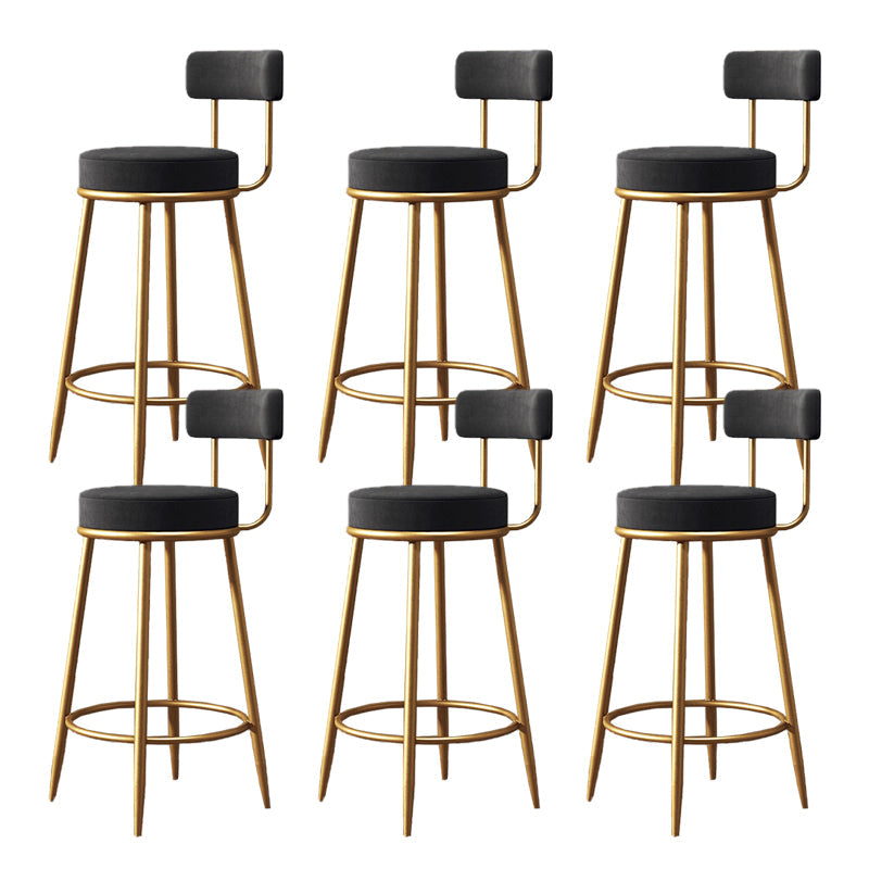 Industrial Velvet Counter & Bar Stools Matte Finish Indoor Stools Black 6 Piece Set Clearhalo 'Bar Furniture' 'Bar Stools' 'bar_stools' 'furn' 'furn_bar_stools' 'Furniture' 'Kitchen & Dining Furniture' 6747492