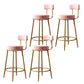 Industrial Velvet Counter & Bar Stools Matte Finish Indoor Stools Pink 4 Piece Set Clearhalo 'Bar Furniture' 'Bar Stools' 'bar_stools' 'furn' 'furn_bar_stools' 'Furniture' 'Kitchen & Dining Furniture' 6747500