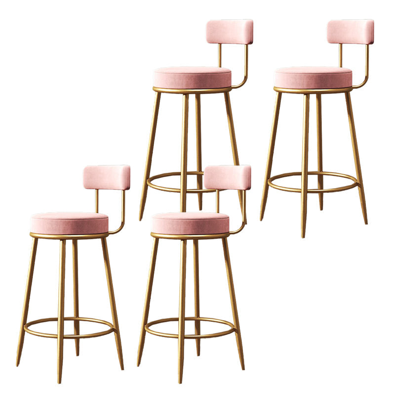 Industrial Velvet Counter & Bar Stools Matte Finish Indoor Stools Pink 4 Piece Set Clearhalo 'Bar Furniture' 'Bar Stools' 'bar_stools' 'furn' 'furn_bar_stools' 'Furniture' 'Kitchen & Dining Furniture' 6747500