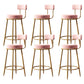 Industrial Velvet Counter & Bar Stools Matte Finish Indoor Stools Pink 6 Piece Set Clearhalo 'Bar Furniture' 'Bar Stools' 'bar_stools' 'furn' 'furn_bar_stools' 'Furniture' 'Kitchen & Dining Furniture' 6747501