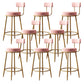 Industrial Velvet Counter & Bar Stools Matte Finish Indoor Stools Pink 8 Piece Set Clearhalo 'Bar Furniture' 'Bar Stools' 'bar_stools' 'furn' 'furn_bar_stools' 'Furniture' 'Kitchen & Dining Furniture' 6747502
