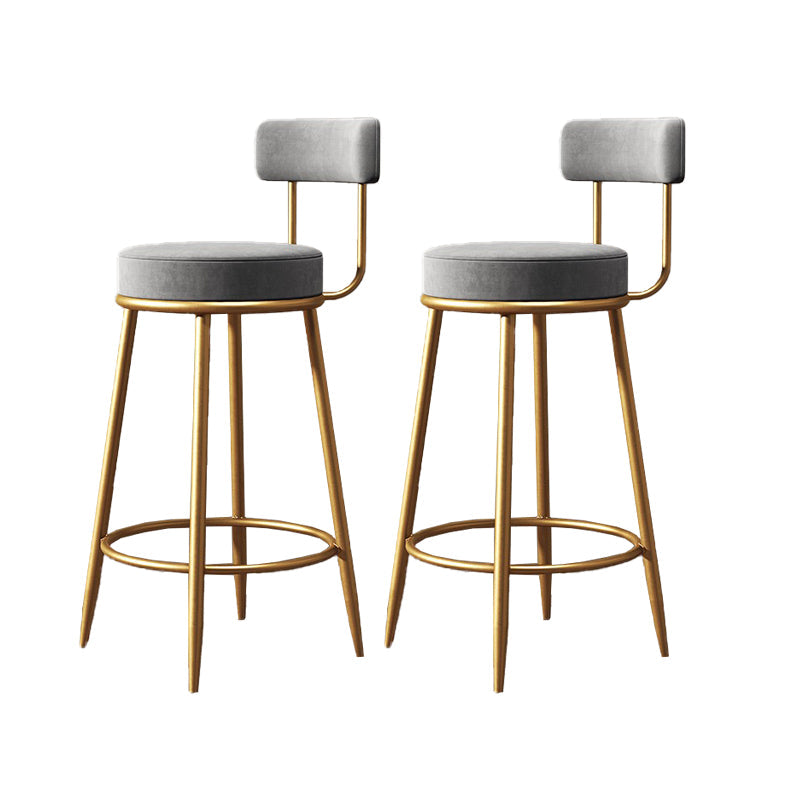 Industrial Velvet Counter & Bar Stools Matte Finish Indoor Stools Gray 2 Piece Set Clearhalo 'Bar Furniture' 'Bar Stools' 'bar_stools' 'furn' 'furn_bar_stools' 'Furniture' 'Kitchen & Dining Furniture' 6747504