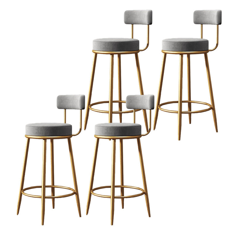 Industrial Velvet Counter & Bar Stools Matte Finish Indoor Stools Gray 4 Piece Set Clearhalo 'Bar Furniture' 'Bar Stools' 'bar_stools' 'furn' 'furn_bar_stools' 'Furniture' 'Kitchen & Dining Furniture' 6747505