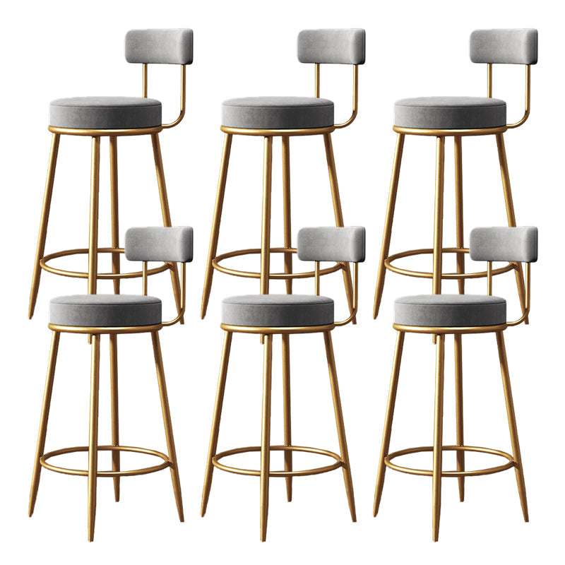 Industrial Velvet Counter & Bar Stools Matte Finish Indoor Stools Gray 6 Piece Set Clearhalo 'Bar Furniture' 'Bar Stools' 'bar_stools' 'furn' 'furn_bar_stools' 'Furniture' 'Kitchen & Dining Furniture' 6747506