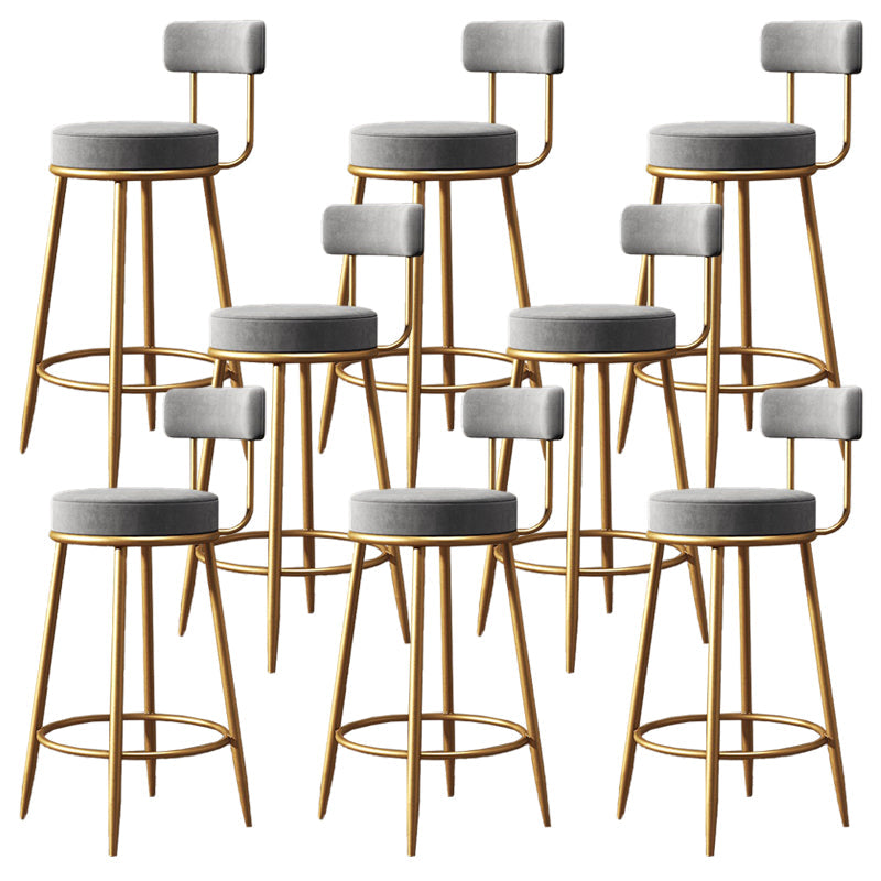 Industrial Velvet Counter & Bar Stools Matte Finish Indoor Stools Gray 8 Piece Set Clearhalo 'Bar Furniture' 'Bar Stools' 'bar_stools' 'furn' 'furn_bar_stools' 'Furniture' 'Kitchen & Dining Furniture' 6747507