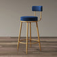 Industrial Velvet Counter & Bar Stools Matte Finish Indoor Stools Blue 1 Piece Clearhalo 'Bar Furniture' 'Bar Stools' 'bar_stools' 'furn' 'furn_bar_stools' 'Furniture' 'Kitchen & Dining Furniture' 6747508