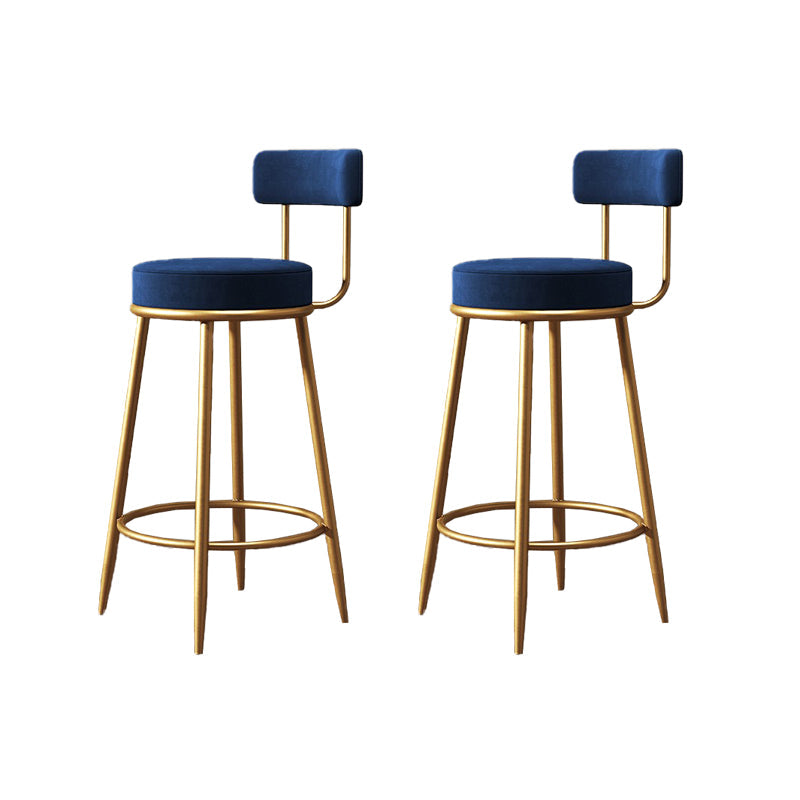 Industrial Velvet Counter & Bar Stools Matte Finish Indoor Stools Blue 2 Piece Set Clearhalo 'Bar Furniture' 'Bar Stools' 'bar_stools' 'furn' 'furn_bar_stools' 'Furniture' 'Kitchen & Dining Furniture' 6747509
