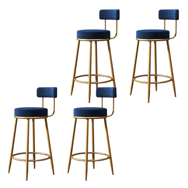 Industrial Velvet Counter & Bar Stools Matte Finish Indoor Stools Blue 4 Piece Set Clearhalo 'Bar Furniture' 'Bar Stools' 'bar_stools' 'furn' 'furn_bar_stools' 'Furniture' 'Kitchen & Dining Furniture' 6747510