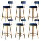 Industrial Velvet Counter & Bar Stools Matte Finish Indoor Stools Blue 6 Piece Set Clearhalo 'Bar Furniture' 'Bar Stools' 'bar_stools' 'furn' 'furn_bar_stools' 'Furniture' 'Kitchen & Dining Furniture' 6747511