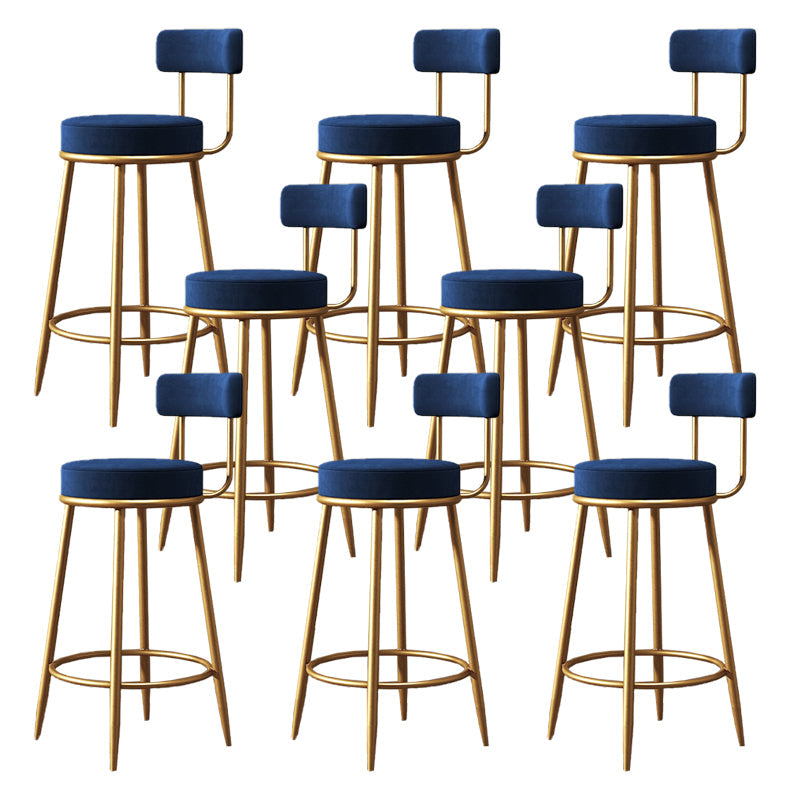 Industrial Velvet Counter & Bar Stools Matte Finish Indoor Stools Blue 8 Piece Set Clearhalo 'Bar Furniture' 'Bar Stools' 'bar_stools' 'furn' 'furn_bar_stools' 'Furniture' 'Kitchen & Dining Furniture' 6747512
