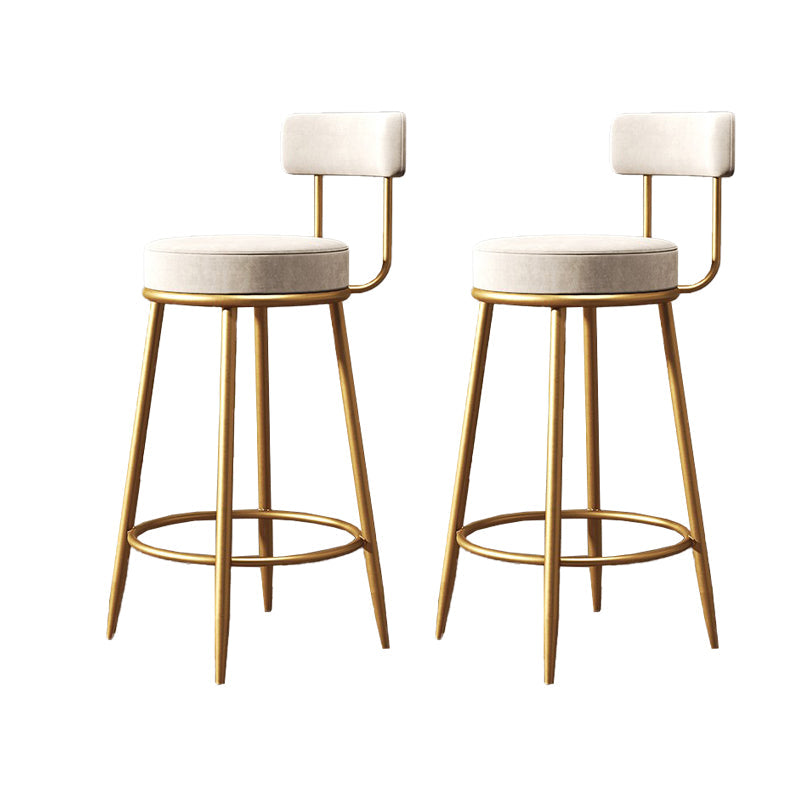 Industrial Velvet Counter & Bar Stools Matte Finish Indoor Stools White 2 Piece Set Clearhalo 'Bar Furniture' 'Bar Stools' 'bar_stools' 'furn' 'furn_bar_stools' 'Furniture' 'Kitchen & Dining Furniture' 6747513