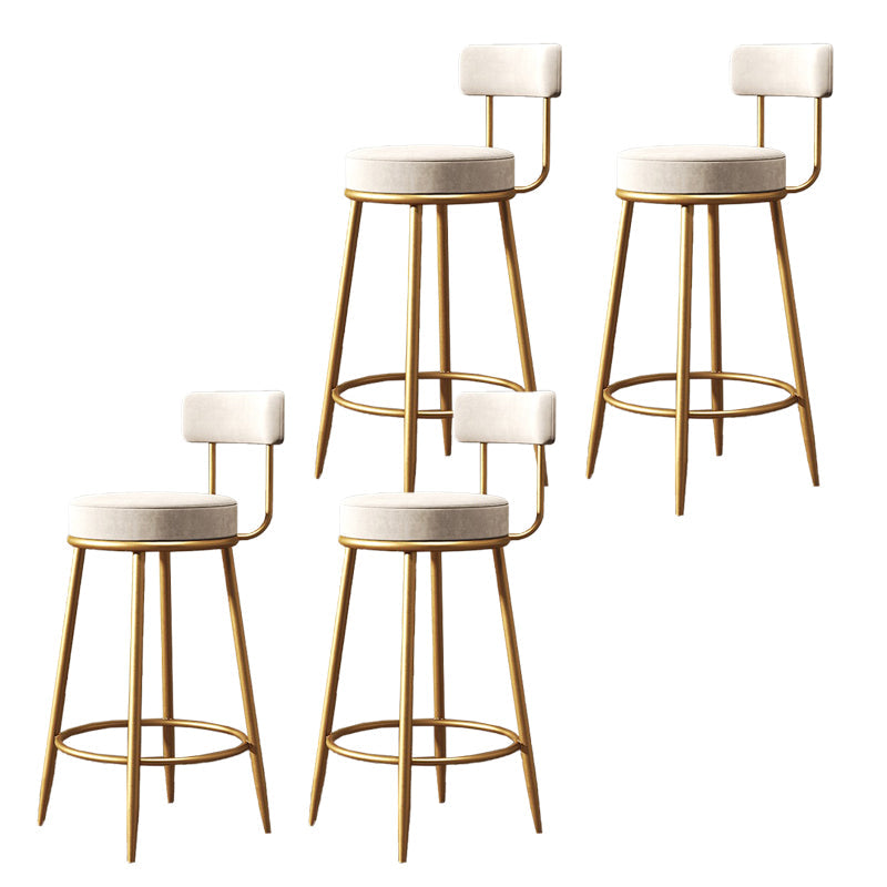 Industrial Velvet Counter & Bar Stools Matte Finish Indoor Stools White 4 Piece Set Clearhalo 'Bar Furniture' 'Bar Stools' 'bar_stools' 'furn' 'furn_bar_stools' 'Furniture' 'Kitchen & Dining Furniture' 6747514